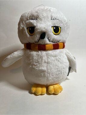 Hallmark White Hedwig Plush with Red and Gold Scarf